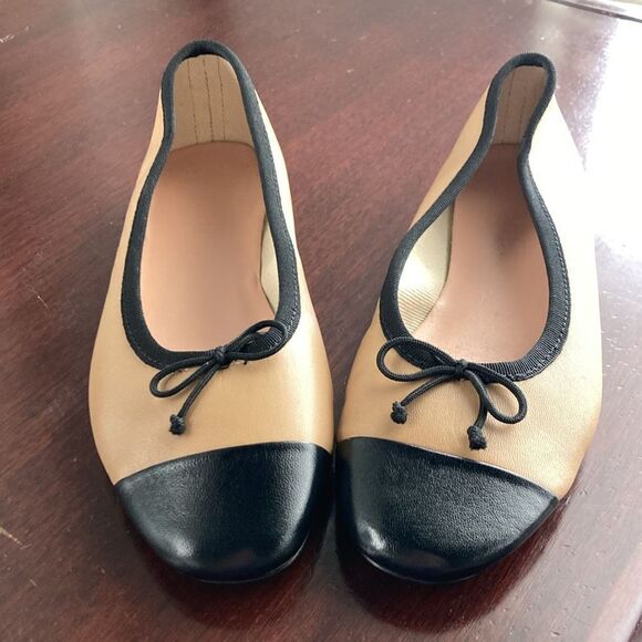 J.Crew Zoe cap toe ballet flats in leather - Picture 2 of 4